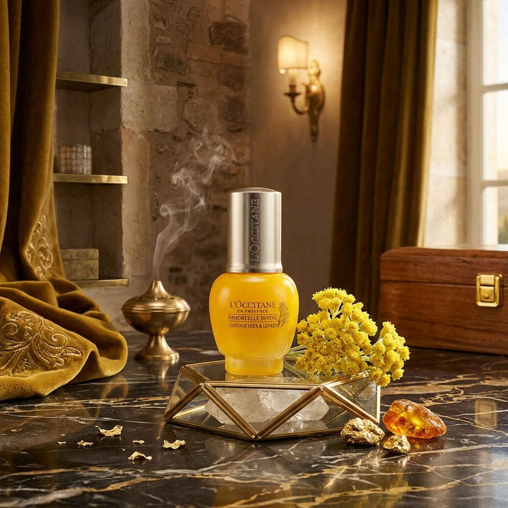 L'Occitane Immortelle Divine Eye & Lip Contour | Anti-Aging Cream for Wrinkles, Firmness & Dark Circles