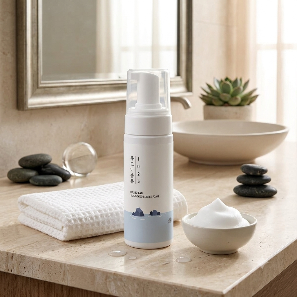 ROUND LAB 1025 Dokdo Bubble Foam | Gentle Hydrating Foaming Cleanser