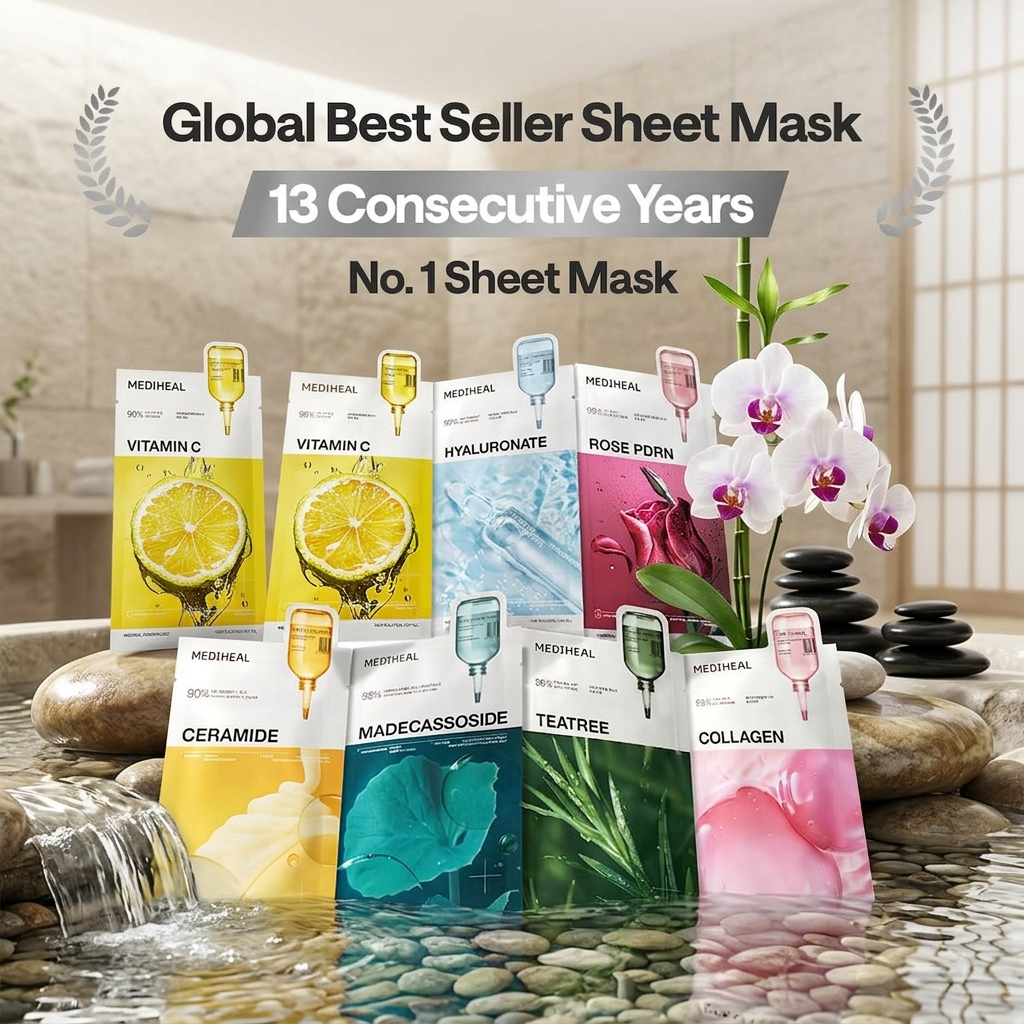 MEDIHEAL Essential Sheet Mask Collection | Korean Face Masks for Every Skin Concern (10ea Packs)