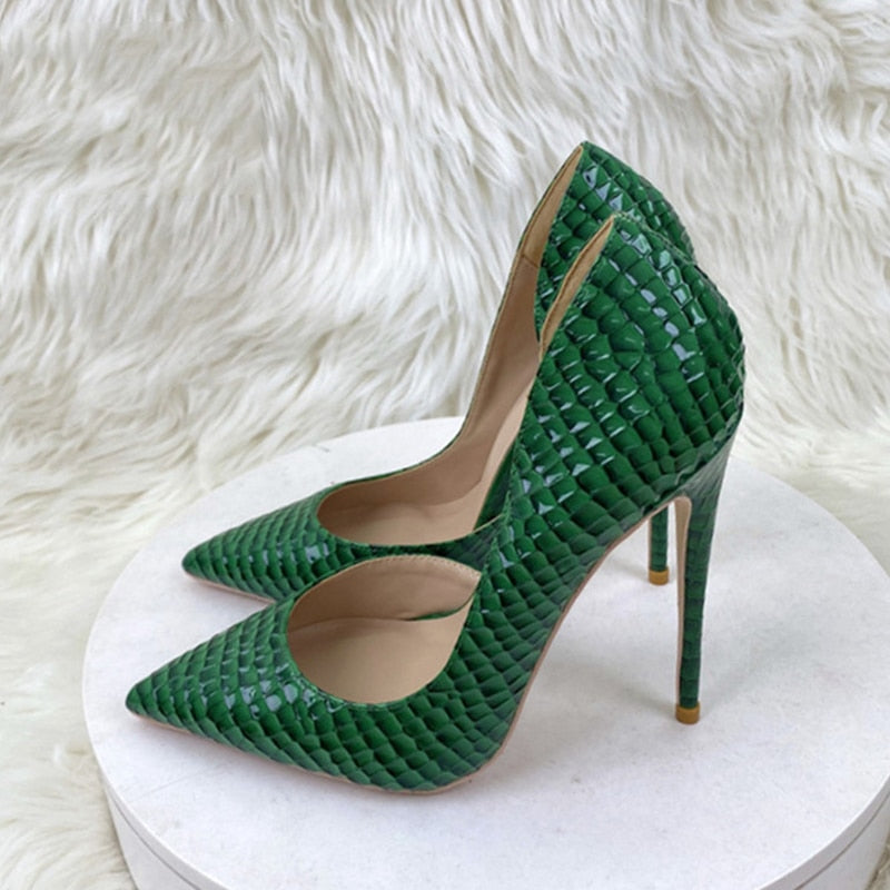 Rewenti Open-toed Snake Print Roman Shoes Fish Mouth Side Hollow High Heels  Summer Women Sandals Clearance Green 6.5-7(37) - Walmart.com