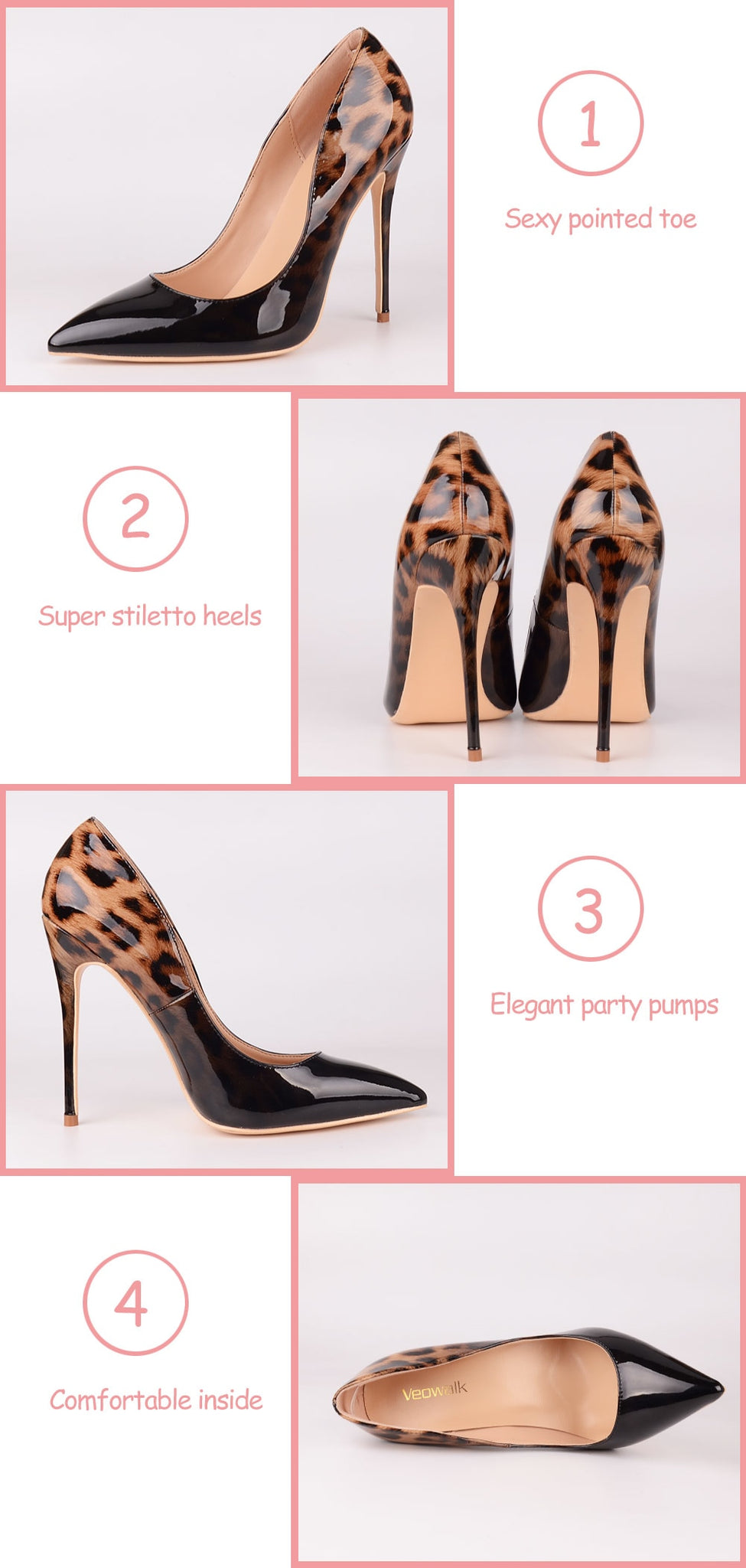 Leopard Patent Leather PumpsPumps Shoes59.98 USD-Sherilyn Shop White Leopard 12cm / 6.5